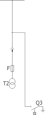 Schemat strukturalny rozdzielnicy RELF - Pole pomiarowe - człon wysuwny z przekładnikami napięciowymi