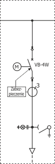 Schemat elektryczny rozdzielnicy Rotoblok RCW - Pole typu RCW1