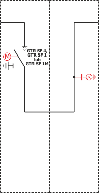 Schemat elektryczny Rotoblok SF - pole sprzęgłowe z odłącznikiem lub rozłącznikiem z lewej strony