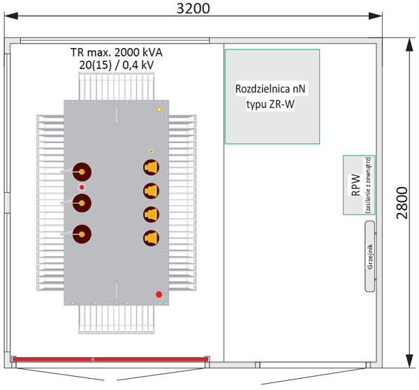 Stacja typu MRw 20/2x400-12 + 4x MRw 20/2000 dla elektrowni biogazowych