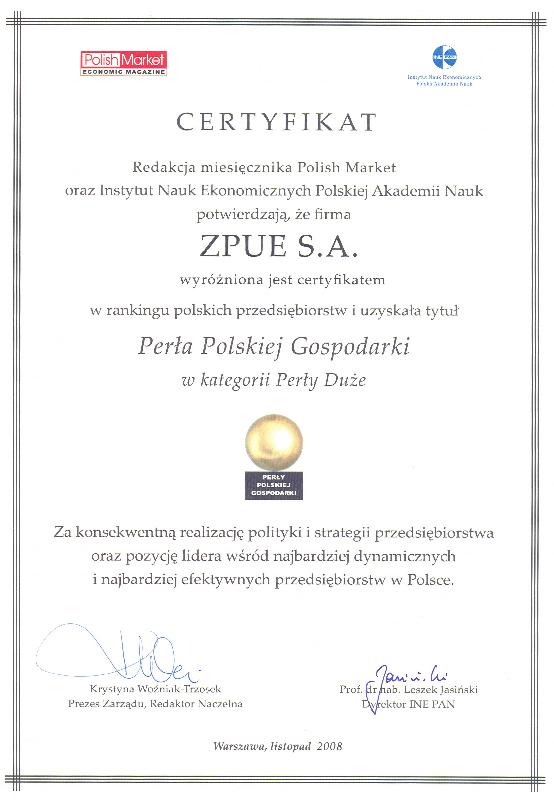 2008 ZPUE Perla Polskiej Gospodarki