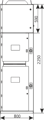 Elewacja rozdzielnicy RELF ex - Pole liniowe z rozłącznikiem