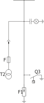 Schemat strukturalny rozdzielnicy RELF ex - Pole pomiarowe - człon wysuwny z przekładnikami napięciowymi