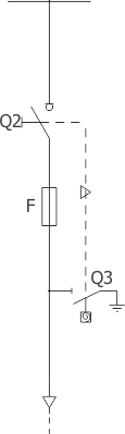 Schemat strukturalny rozdzielnicy RELF - Pole liniowe z rozłącznikiem