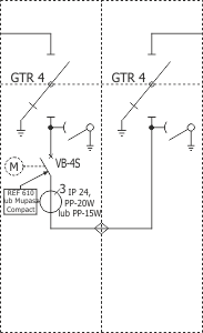 Schemat elektryczny rozdzielnicy Rotoblok - Pole typu RWS
