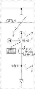 Schemat elektryczny rozdzielnicy Rotoblok - Pole typu RWT