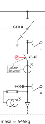Schemat elektryczny rozdzielnicy Rotoblok - pole transformatorowe wyłącznikowe