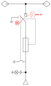 Schemat elektryczny rozdzielnicy TPM - 1 pole transformatorowe