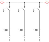 Schemat elektryczny rozdzielnicy TPM Air - Układ LLL+ (l, p)