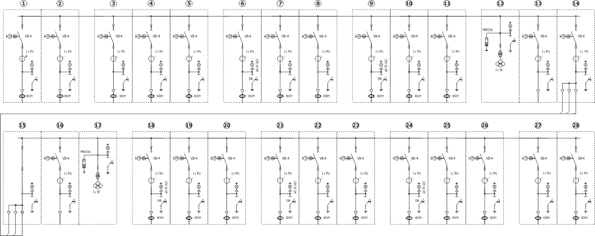 Схема станції первинного розподілу МВ