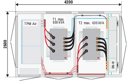 Przykład nazewnictwa stacji kontenerowej Mzb2 (4,2x2,6) 20/2x630-5